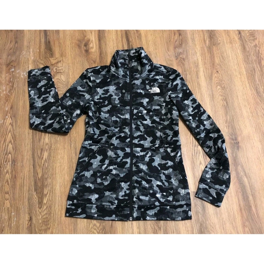 THE NORTH FACE Women's Monochrome Camo Full Zip Jacket Black Gray Large - Picture 2 of 8